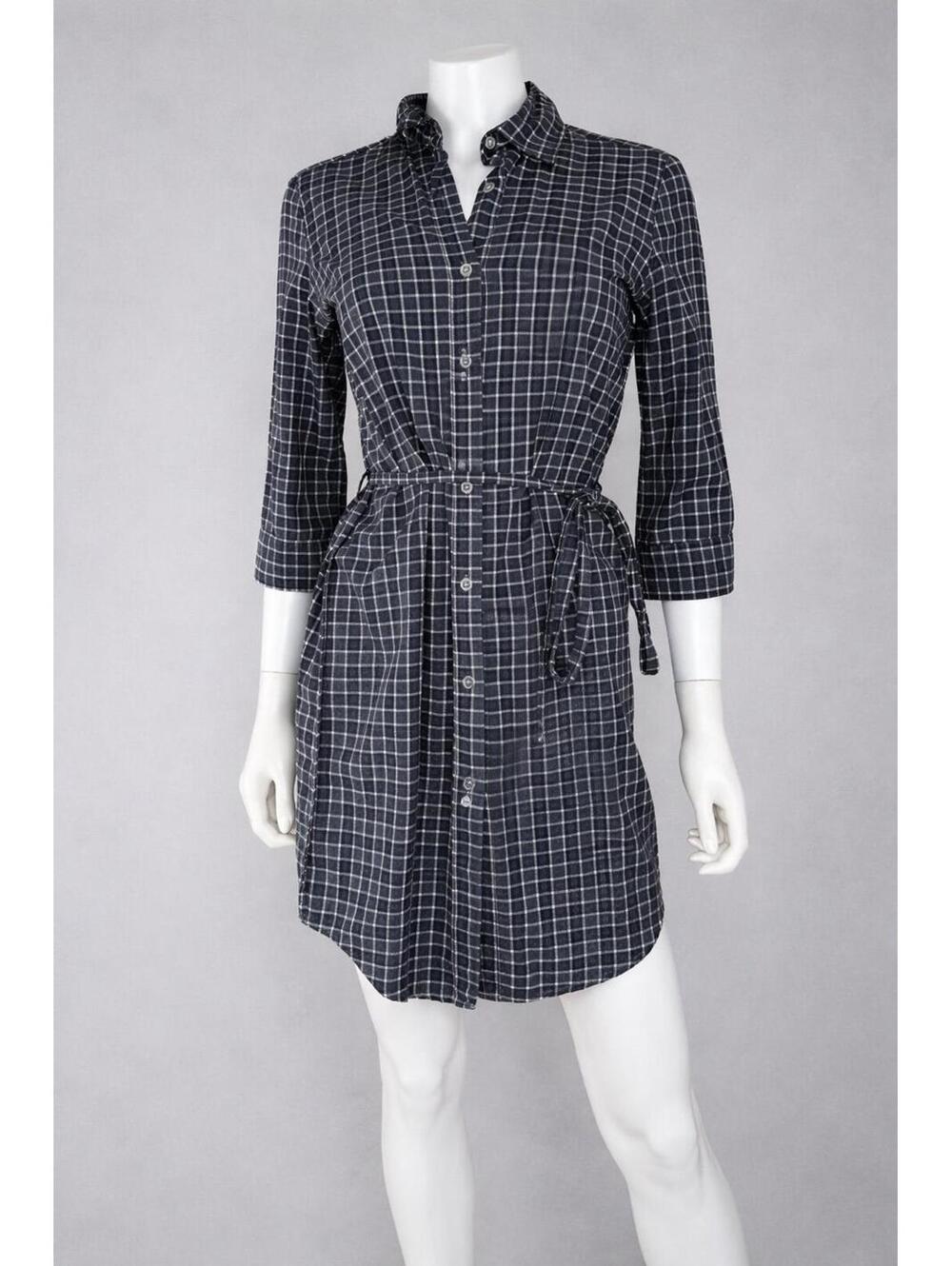 Steven Alan Plaid Shirt Dress – Size Small – Tie Waist